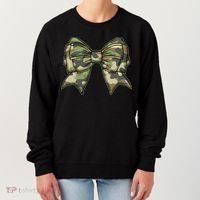 Cute Camo Coquette Ribbon Bow Women's Sweatshirt thumb 0