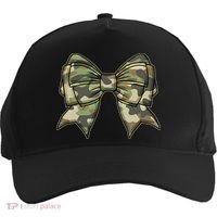 Cute Camo Coquette Ribbon Bow Five-Panel Snapback Cap thumb 0