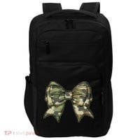 Cute Camo Coquette Ribbon Bow Impact Tech Backpack thumb 0