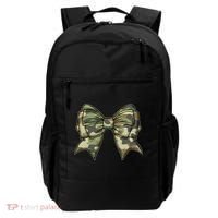 Cute Camo Coquette Ribbon Bow Backpack thumb 0