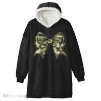 Cute Camo Coquette Ribbon Bow Hooded Wearable Blanket thumb 0