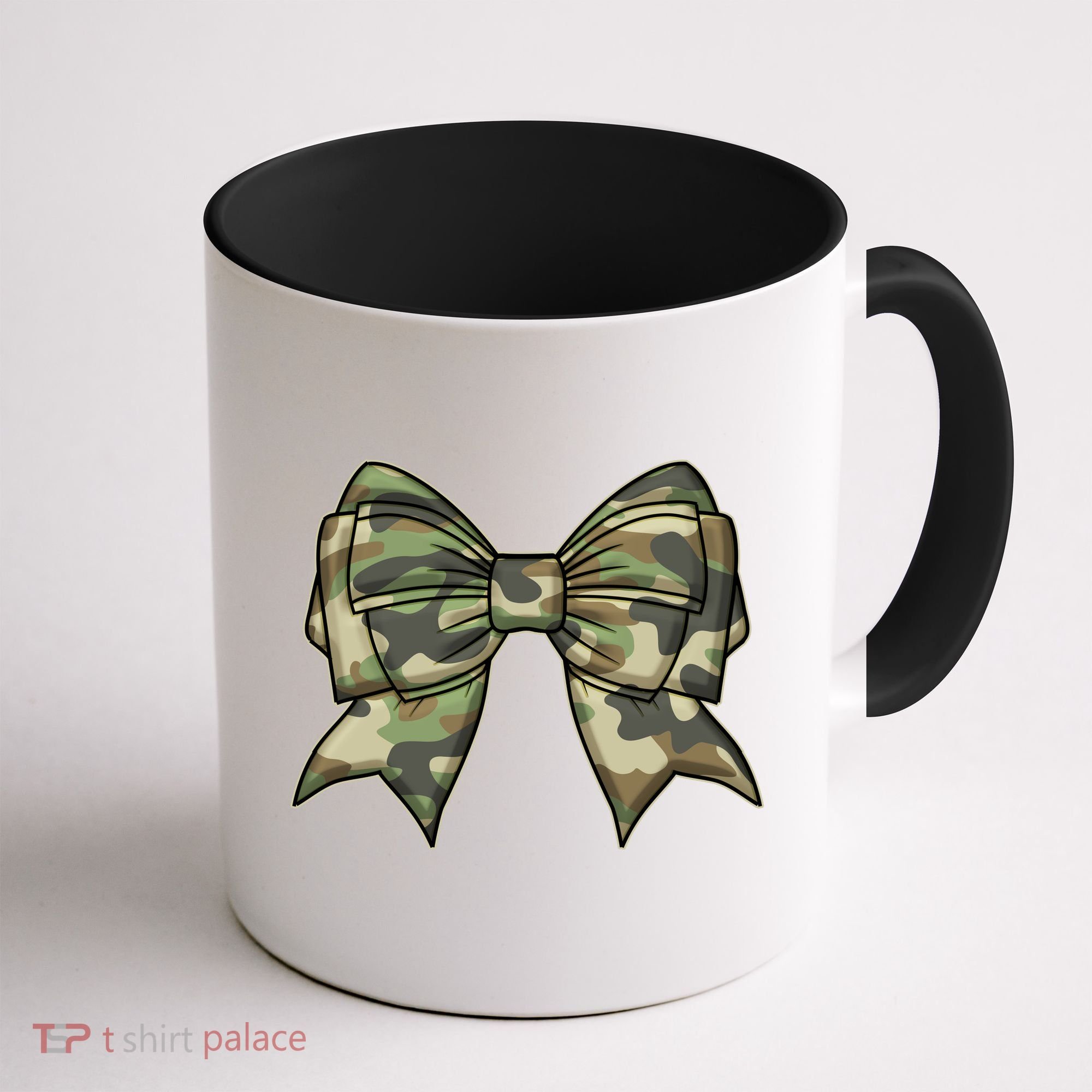 Cute Camo Coquette Ribbon Bow Coffee Mug