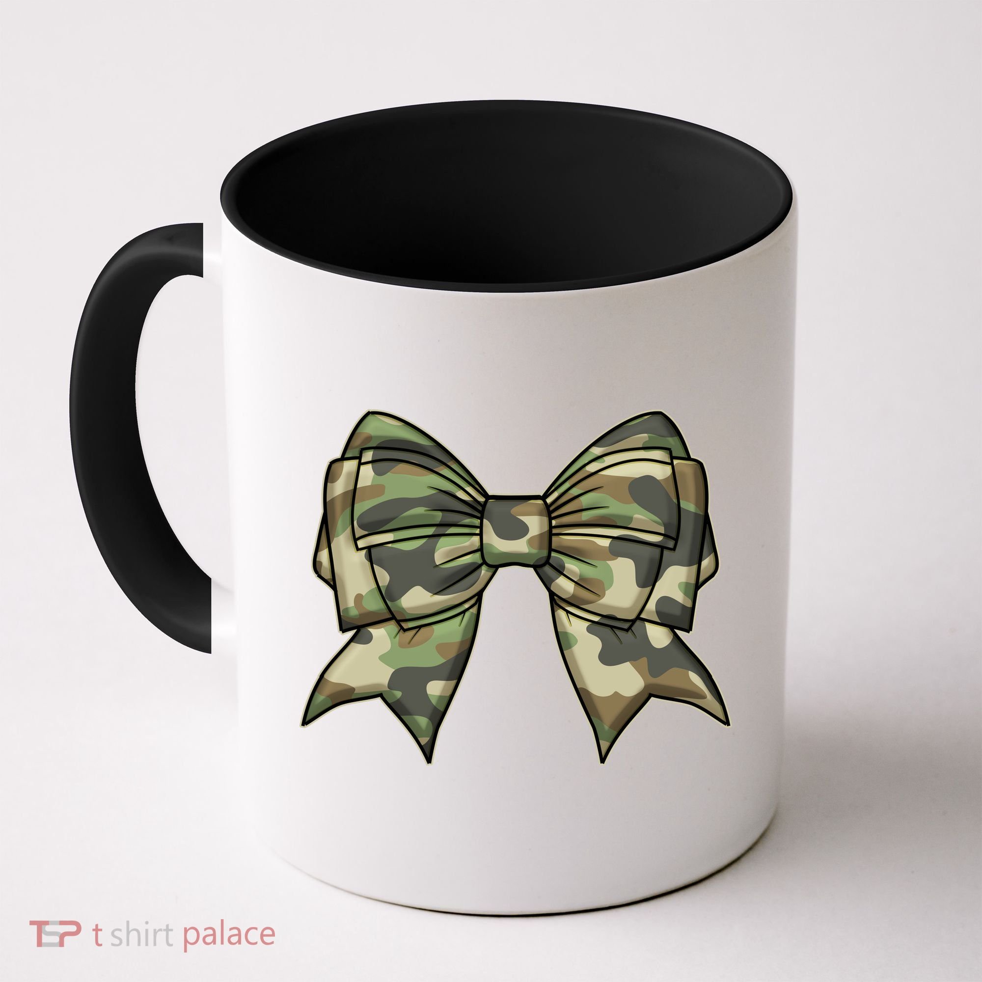 Cute Camo Coquette Ribbon Bow Coffee Mug