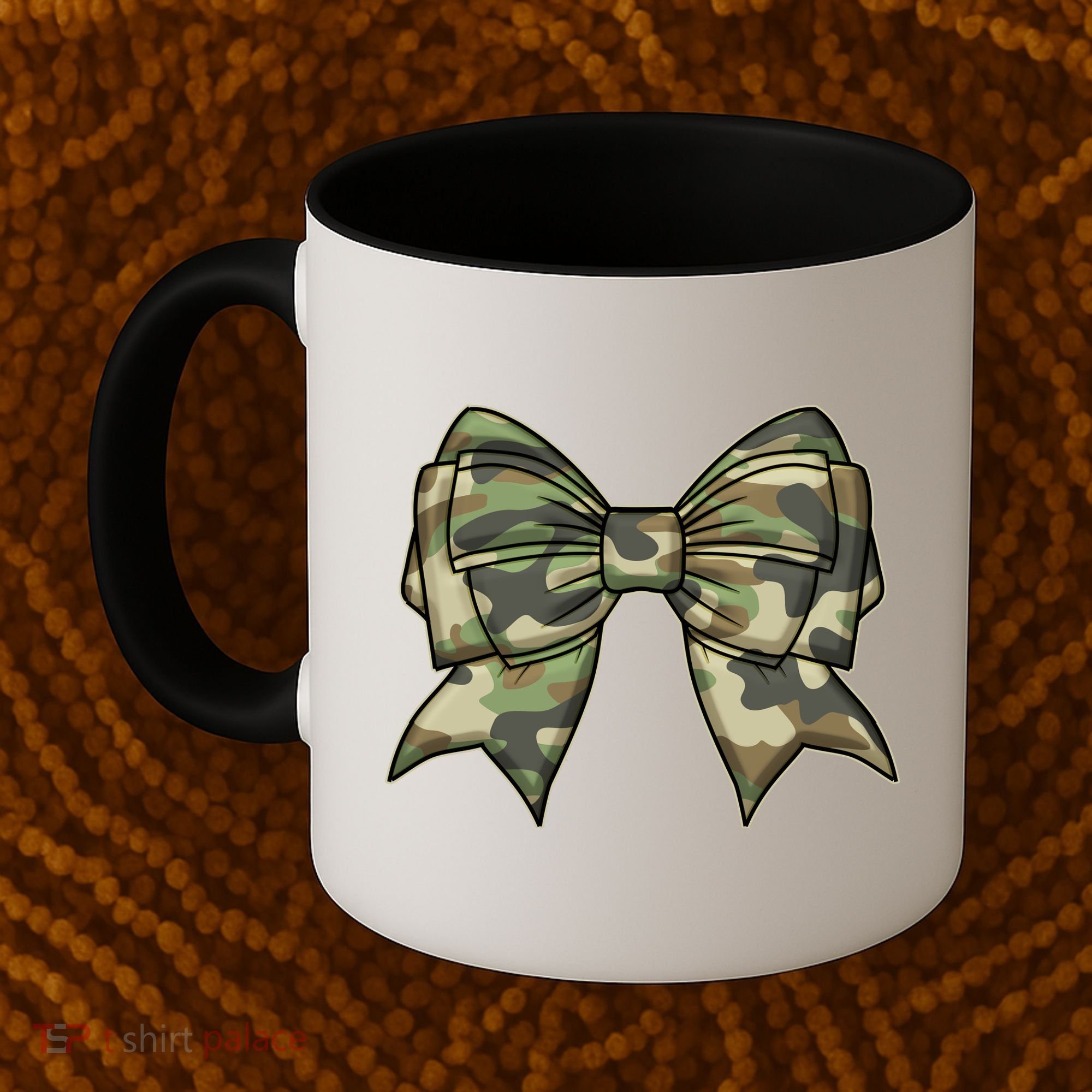 Cute Camo Coquette Ribbon Bow Coffee Mug