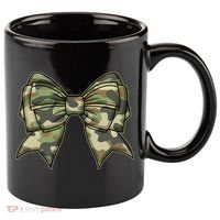 Cute Camo Coquette Ribbon Bow 11oz C Handle Ceramic Mug thumb 0