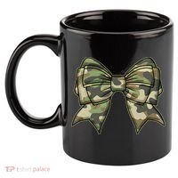 Cute Camo Coquette Ribbon Bow 11oz C Handle Ceramic Mug thumb 2