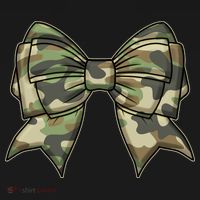 Cute Camo Coquette Ribbon Bow Women's Flannel Pajama Set thumb 2