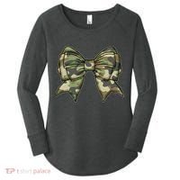 Cute Camo Coquette Ribbon Bow Women's Perfect Tri Tunic Long Sleeve Shirt thumb 0