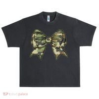 Cute Camo Coquette Ribbon Bow Urban Oversized Heavyweight T-Shirt thumb 0