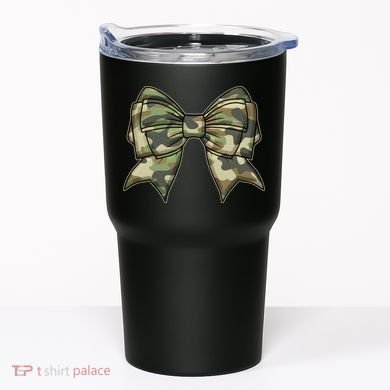 Cute Camo Coquette Ribbon Bow Tumbler