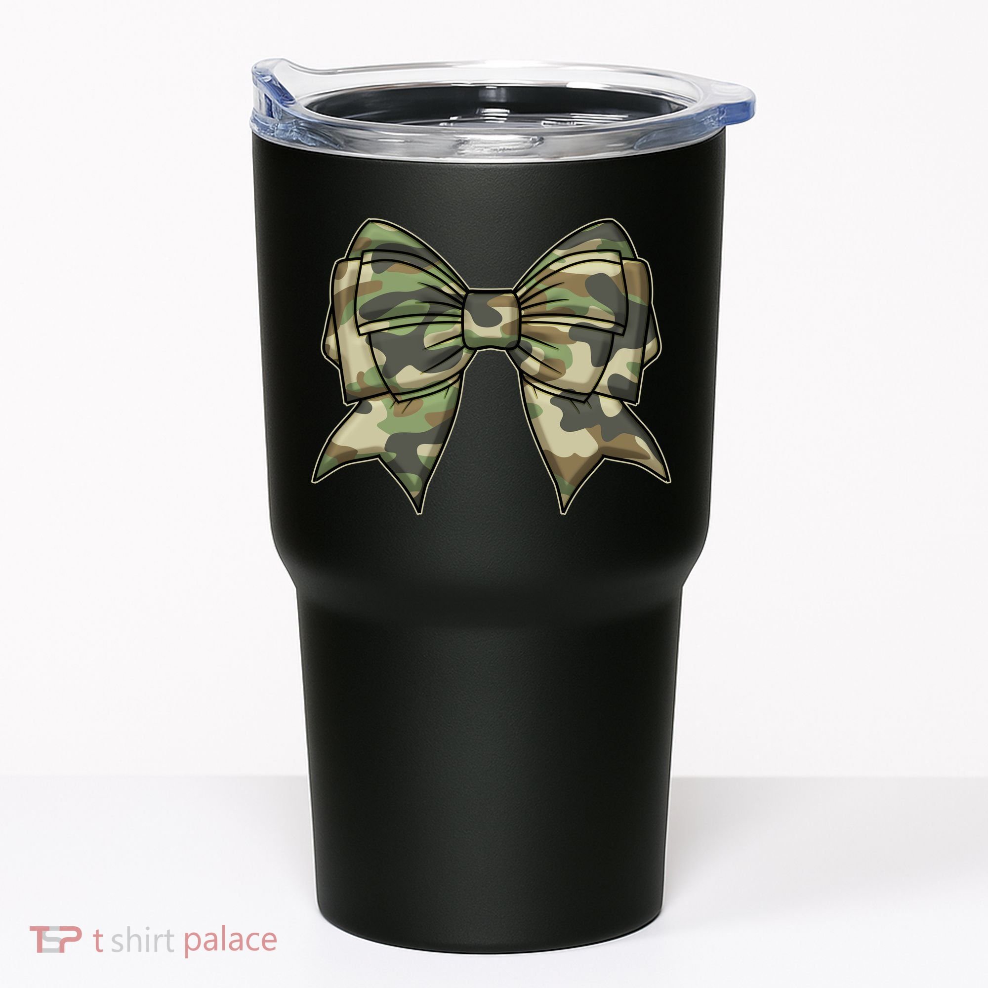 Cute Camo Coquette Ribbon Bow Tumbler