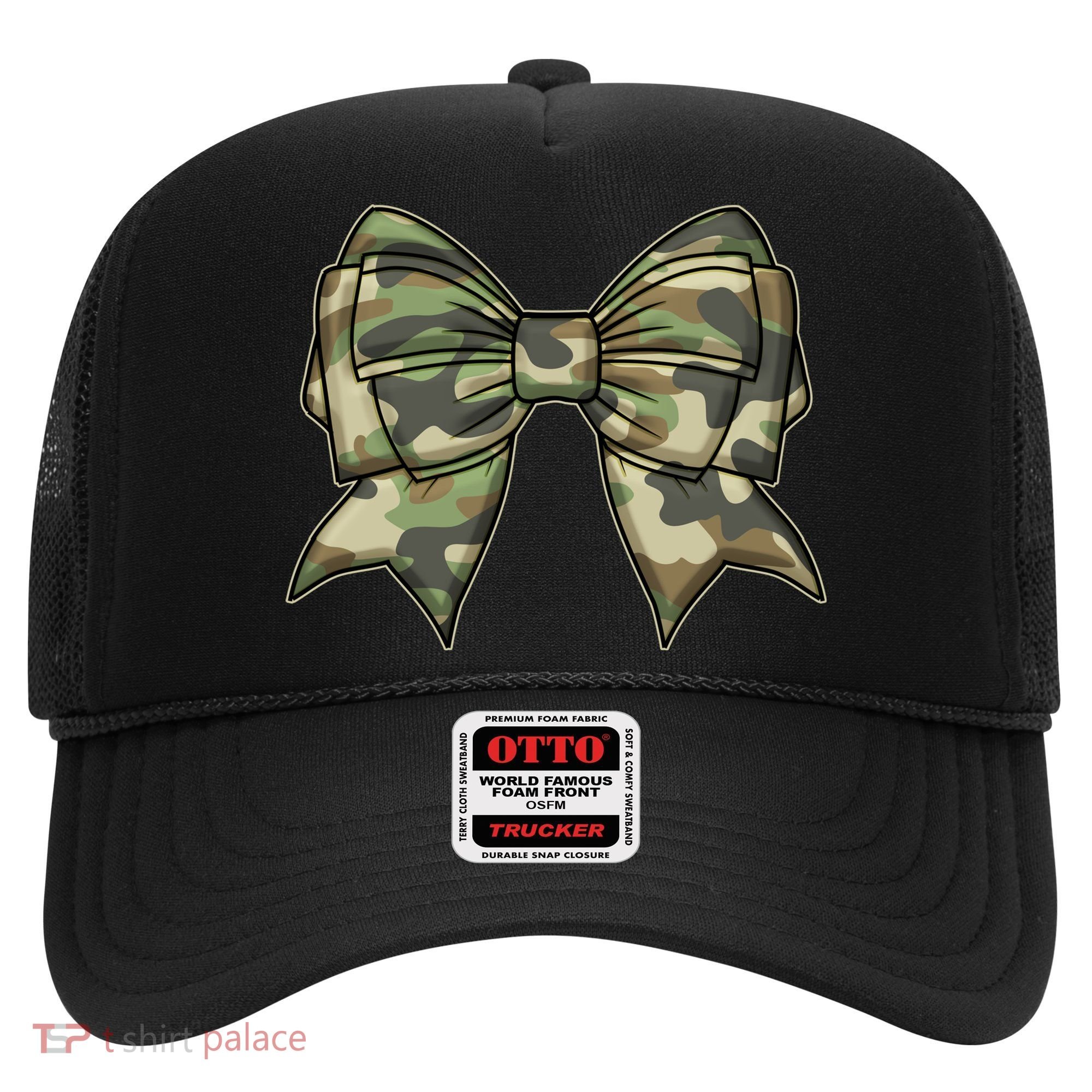Cute Camo Coquette Ribbon Bow Hat