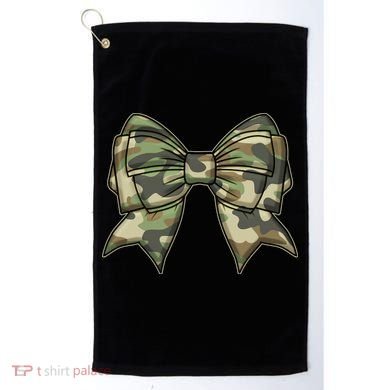 Cute Camo Coquette Ribbon Bow Golf Towel