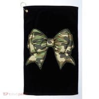 Cute Camo Coquette Ribbon Bow Golf Towel thumb 0