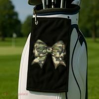 Cute Camo Coquette Ribbon Bow Golf Towel thumb 2