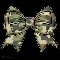 Cute Camo Coquette Ribbon Bow Women's T-Shirt thumb 6