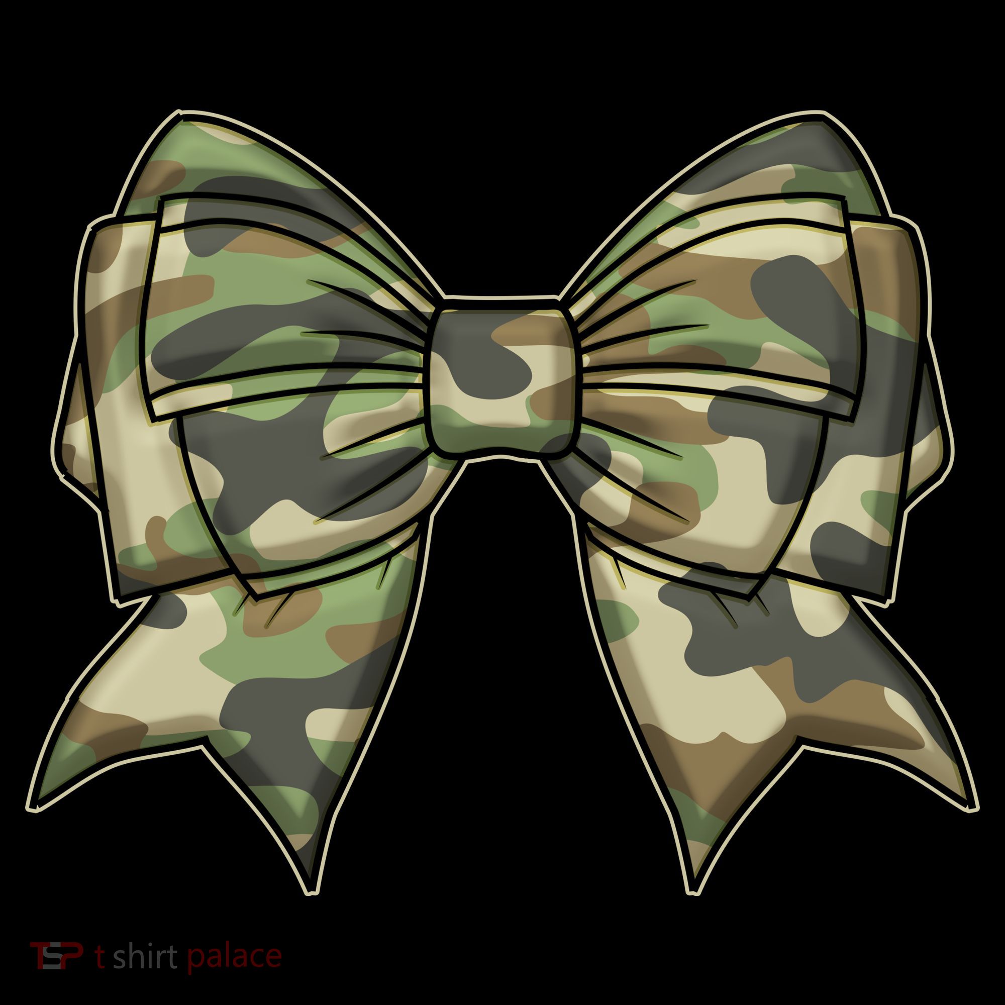 Cute Camo Coquette Ribbon Bow Women's T-Shirt