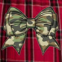 Cute Camo Coquette Ribbon Bow Women's Flannel Plaid Pajama Pants thumb 2