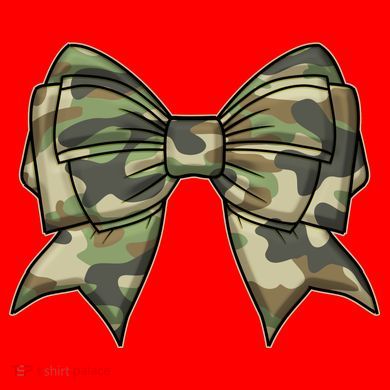 Cute Camo Coquette Ribbon Bow Santa Hat