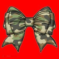 Cute Camo Coquette Ribbon Bow Santa Hat thumb 1