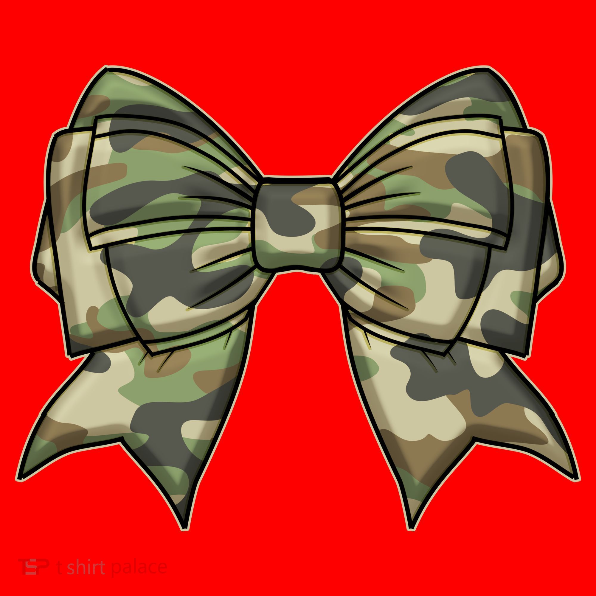 Cute Camo Coquette Ribbon Bow Santa Hat