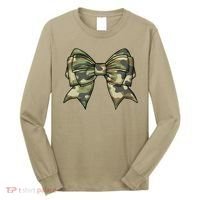 Cute Camo Coquette Ribbon Bow Long Sleeve Shirt thumb 0