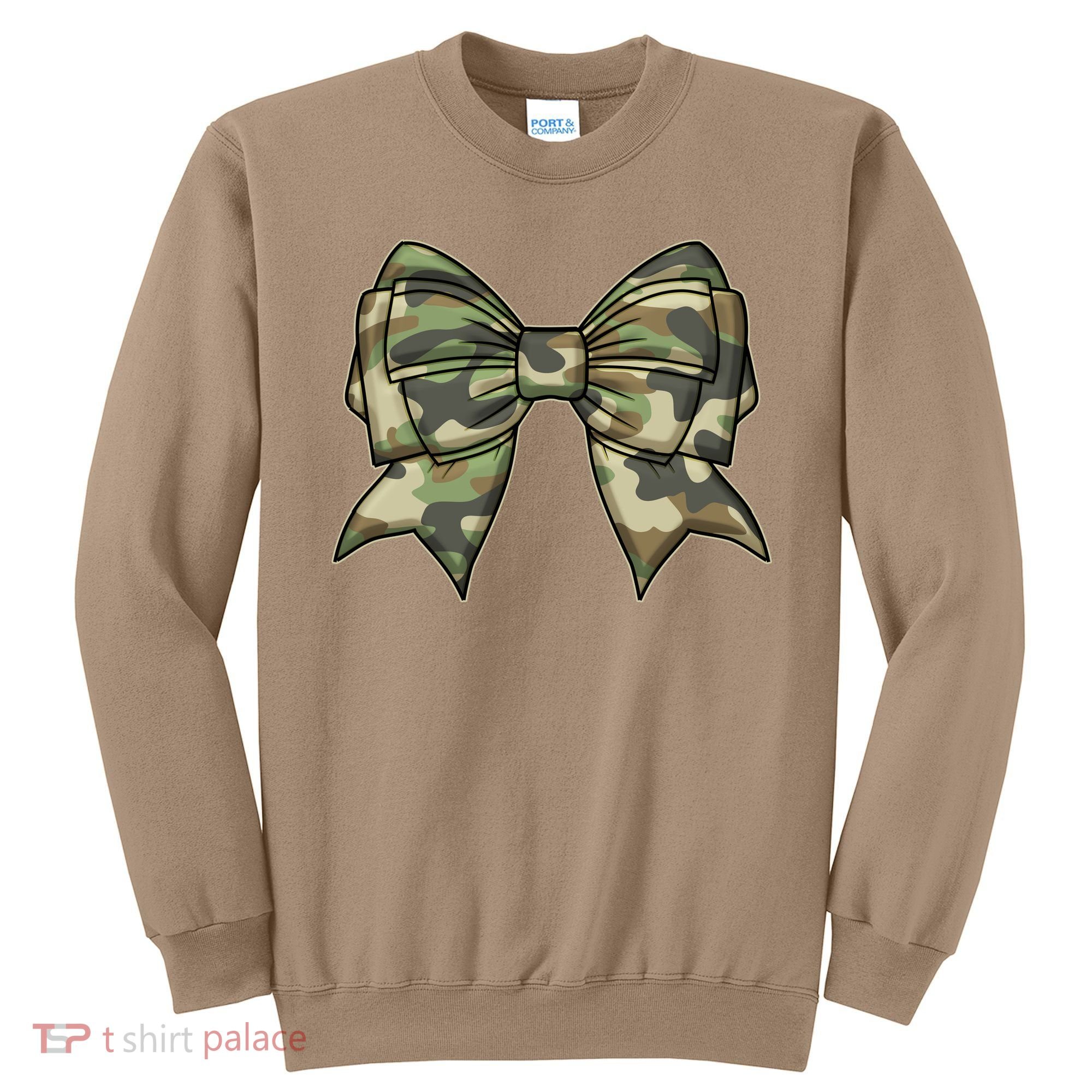 Cute Camo Coquette Ribbon Bow Sweatshirt
