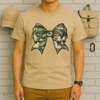 Cute Camo Coquette Ribbon Bow T-Shirt thumb 6