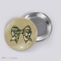 Cute Camo Coquette Ribbon Bow Button thumb 0