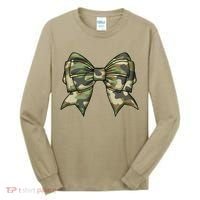 Cute Camo Coquette Ribbon Bow Tall Long Sleeve Shirt thumb 0