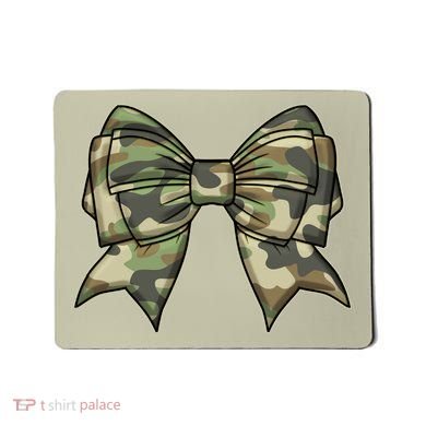 Cute Camo Coquette Ribbon Bow Mousepad