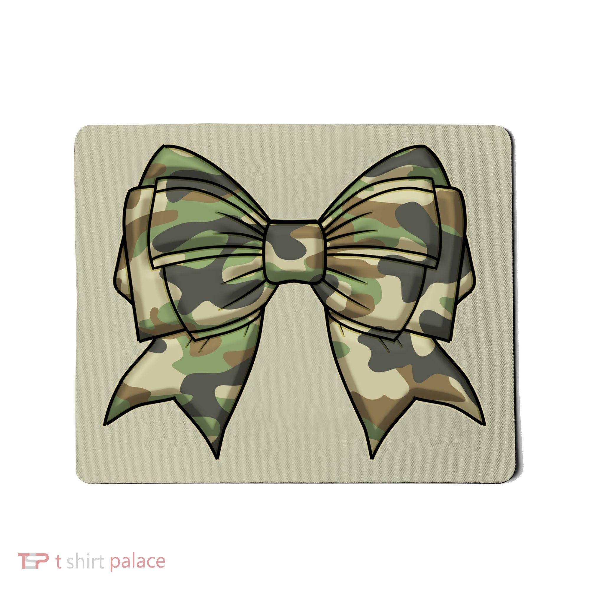 Cute Camo Coquette Ribbon Bow Mousepad