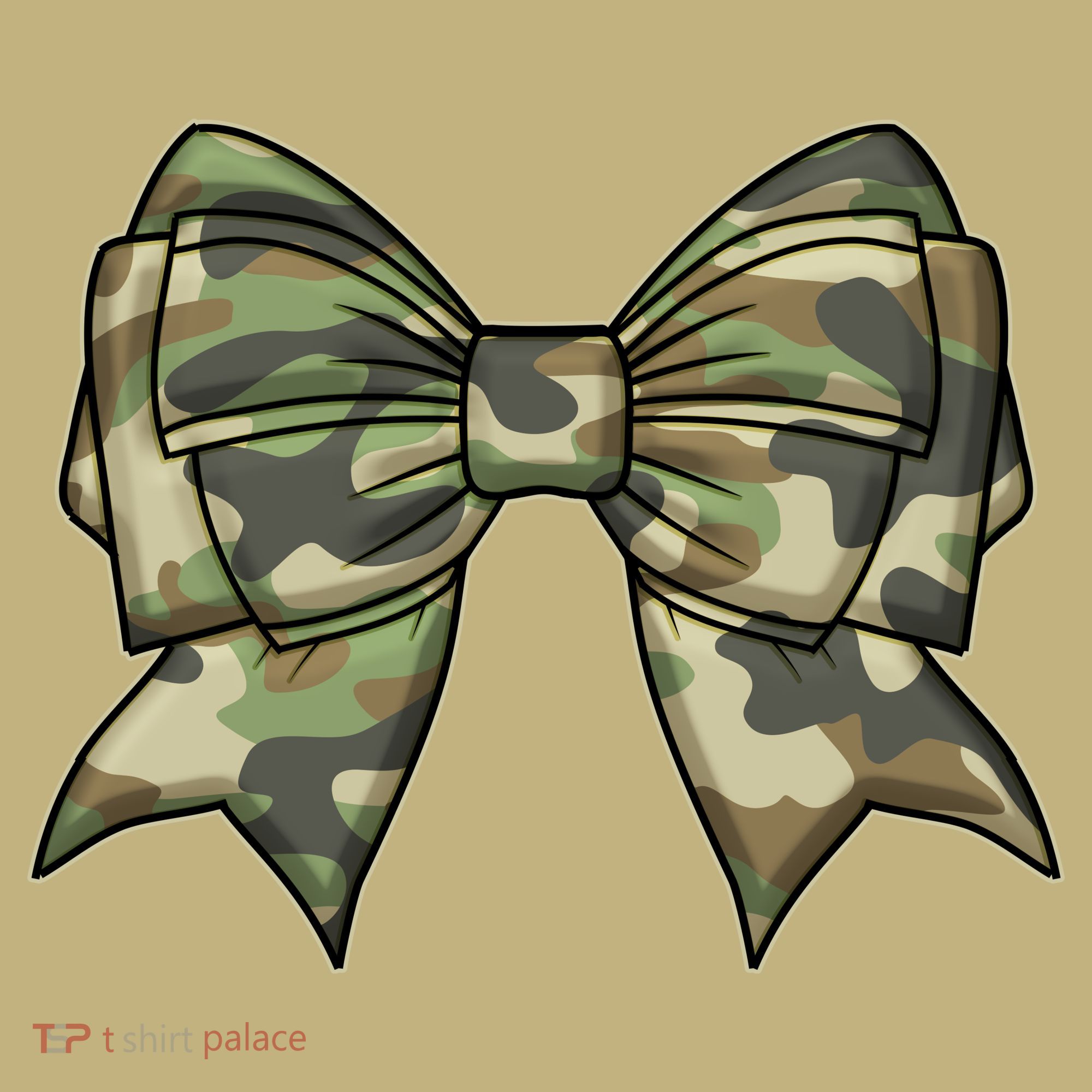 Cute Camo Coquette Ribbon Bow Kids T-Shirt