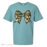 Cute Camo Coquette Ribbon Bow Sueded Cloud Jersey T-Shirt thumb 0