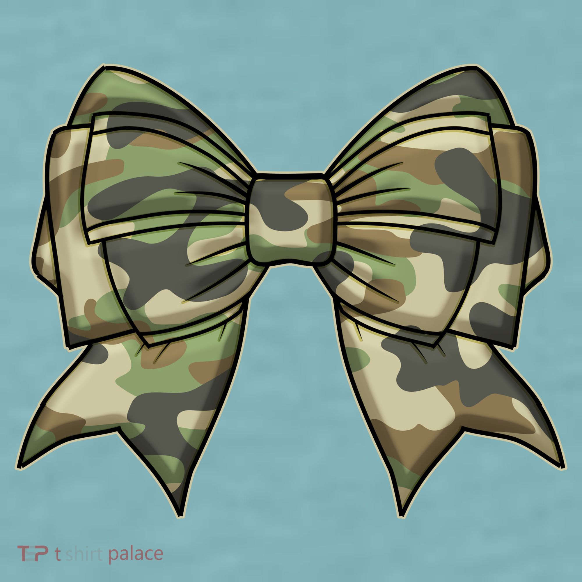 Cute Camo Coquette Ribbon Bow Sueded Cloud Jersey T-Shirt