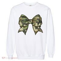 Cute Camo Coquette Ribbon Bow Garment-Dyed Sweatshirt thumb 0