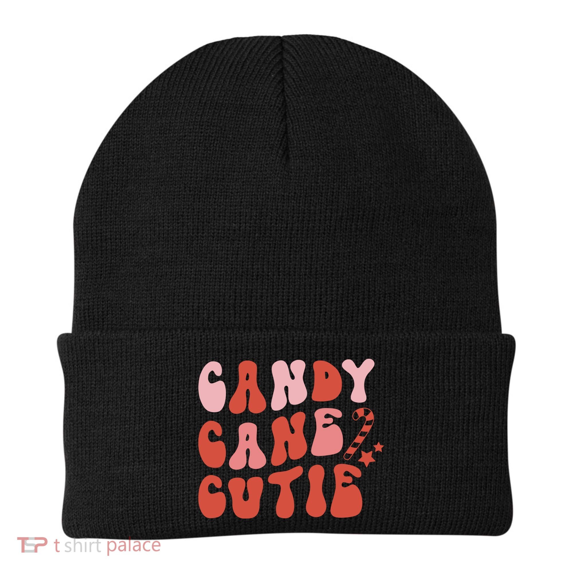 Candy Cane Cutie Funny Christmas Graphic Plus Size Beanie