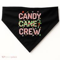 Candy Cane Crew Funny Christmas Candy Lover Xmas Pajamas  USA-Made Doggie Bandana thumb 0