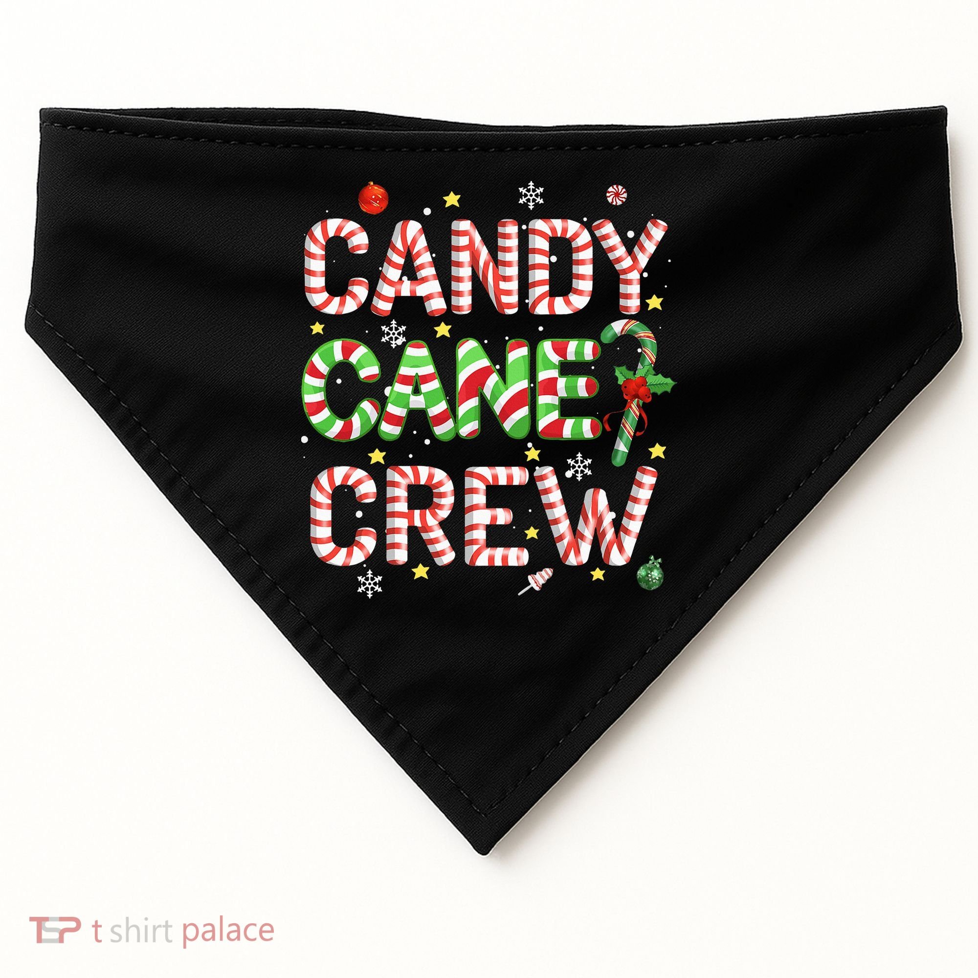 Candy Cane Crew Funny Christmas Candy Lover Xmas Pajamas  USA-Made Doggie Bandana
