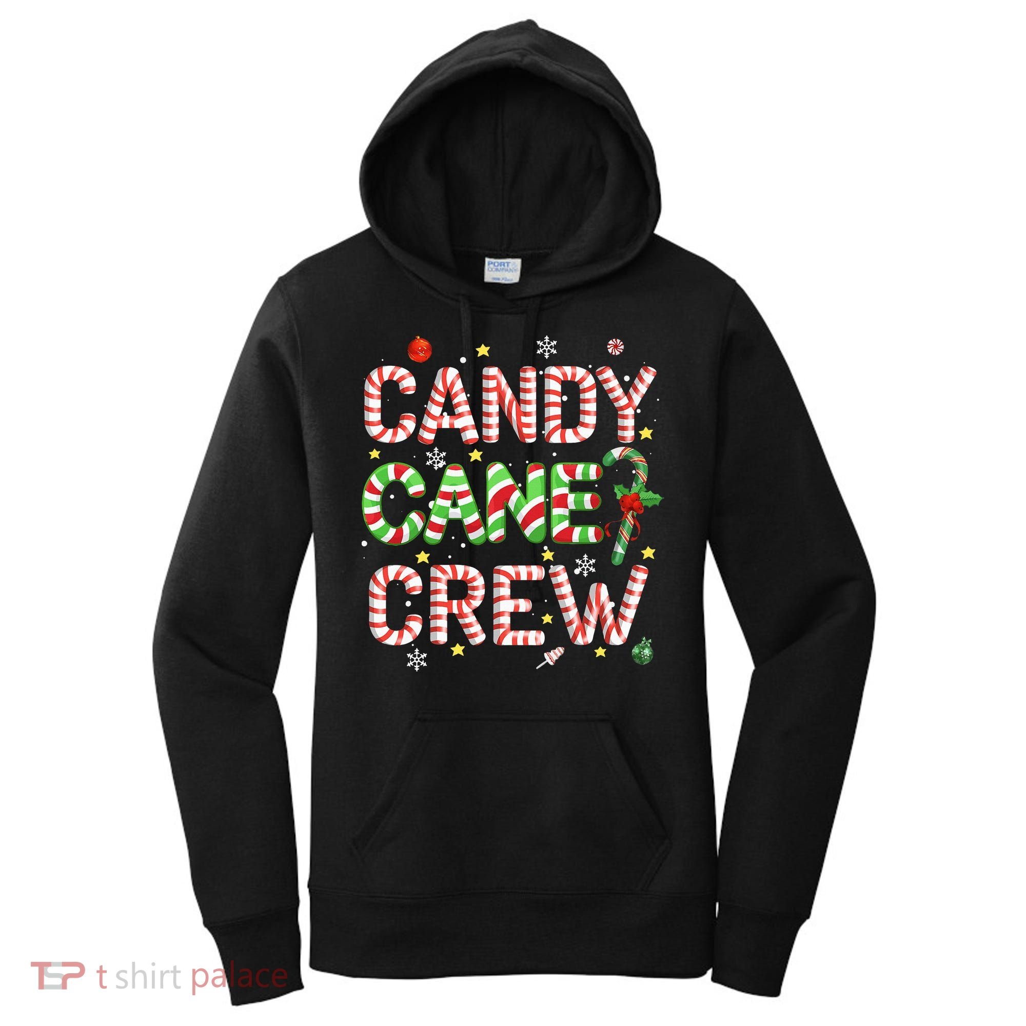 Candy Cane Crew Funny Christmas Candy Lover Xmas Pajamas  Women's Hoodie