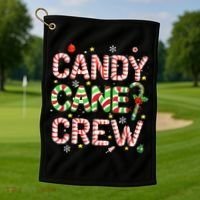 Candy Cane Crew Funny Christmas Candy Lover Xmas Pajamas  Golf Towel thumb 1