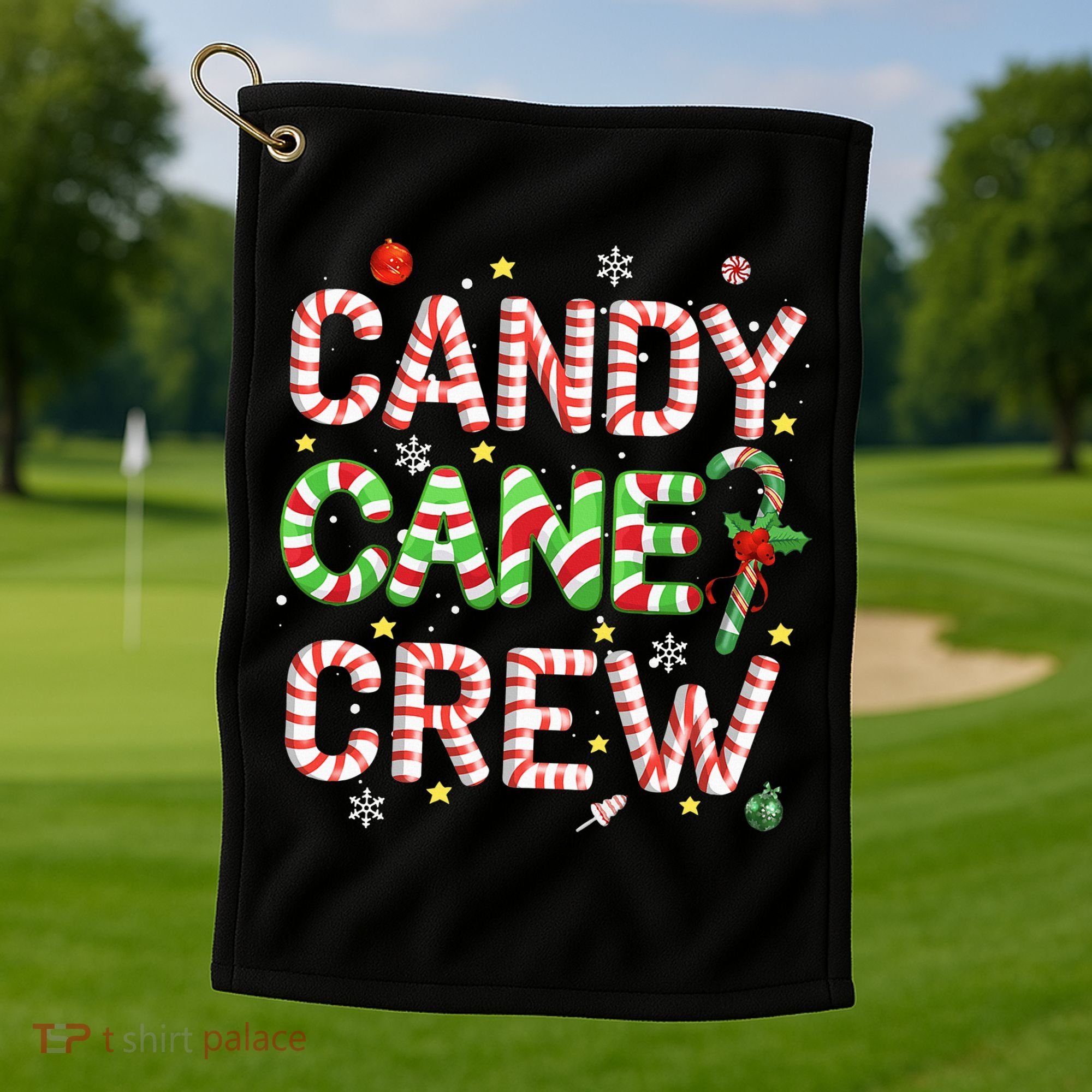 Candy Cane Crew Funny Christmas Candy Lover Xmas Pajamas  Golf Towel