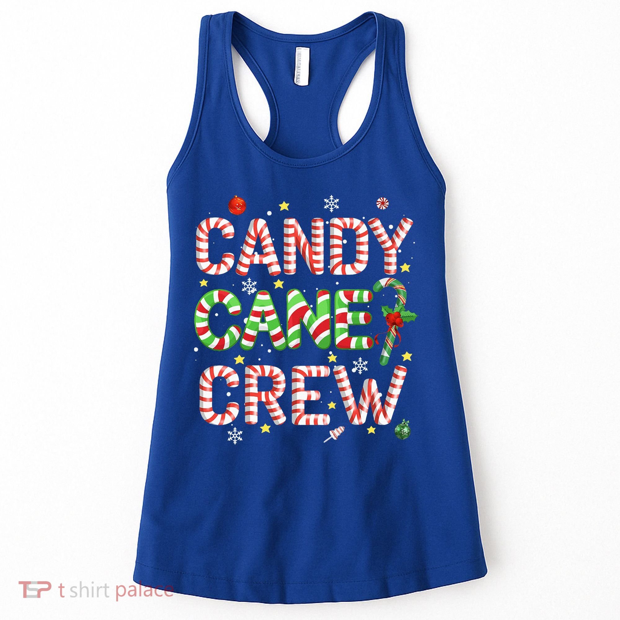 Candy Cane Crew Funny Christmas Candy Lover Xmas Pajamas  Women's Tank Top