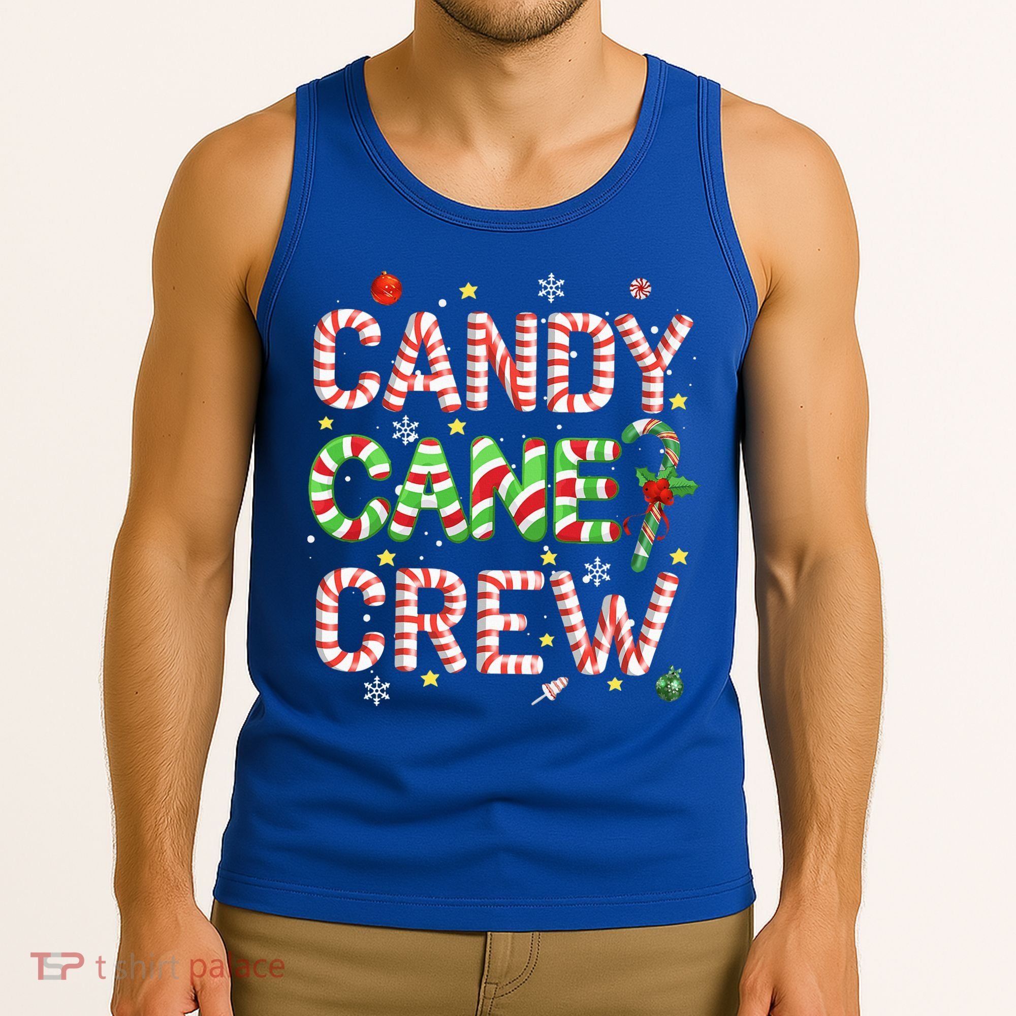 Candy Cane Crew Funny Christmas Candy Lover Xmas Pajamas  Tank Top