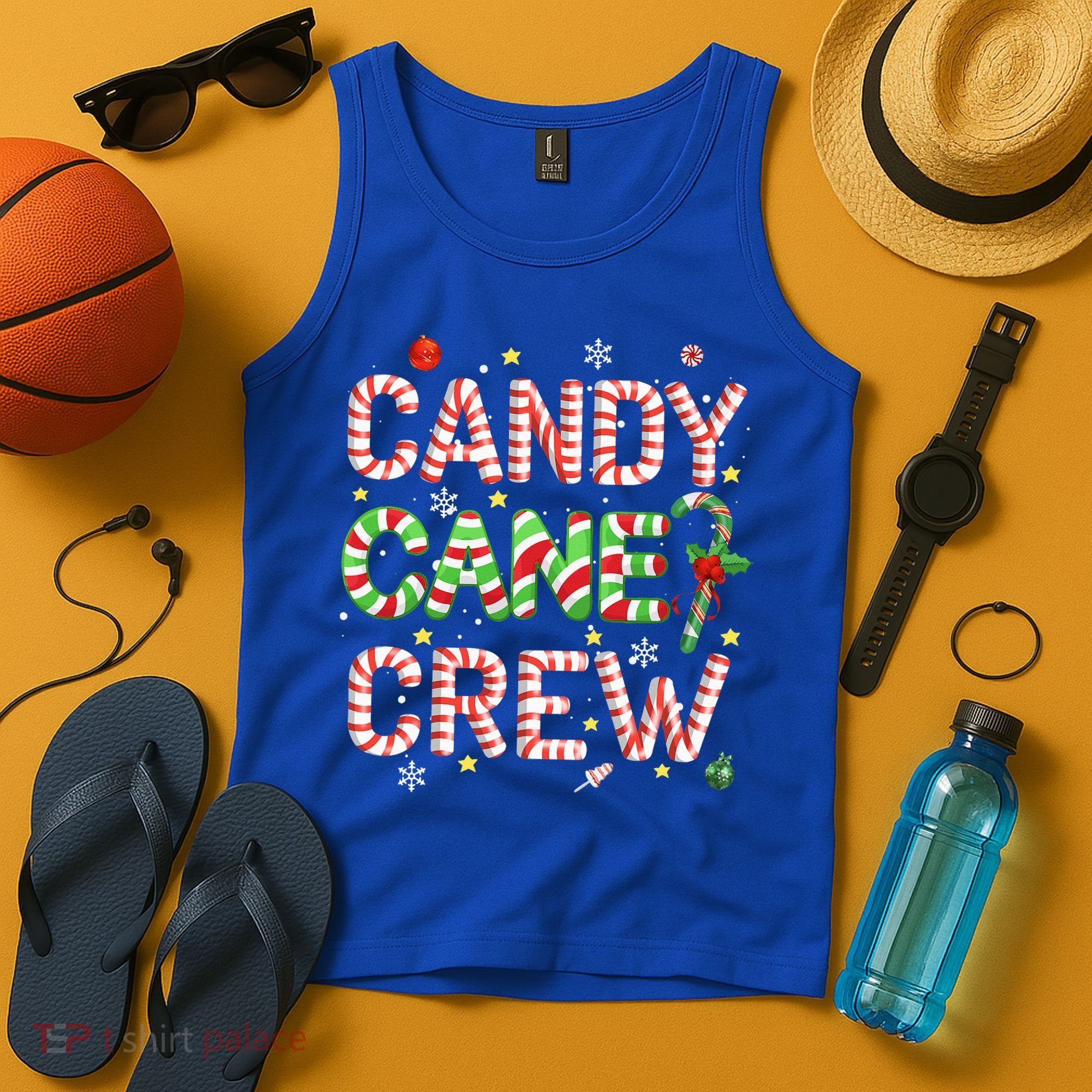 Candy Cane Crew Funny Christmas Candy Lover Xmas Pajamas  Tank Top