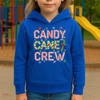 Candy Cane Crew Funny Christmas Candy Lover Xmas Pajamas  Kids Hoodie thumb 3