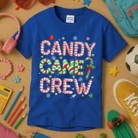 Candy Cane Crew Funny Christmas Candy Lover Xmas Pajamas  Kids T-Shirt thumb 3
