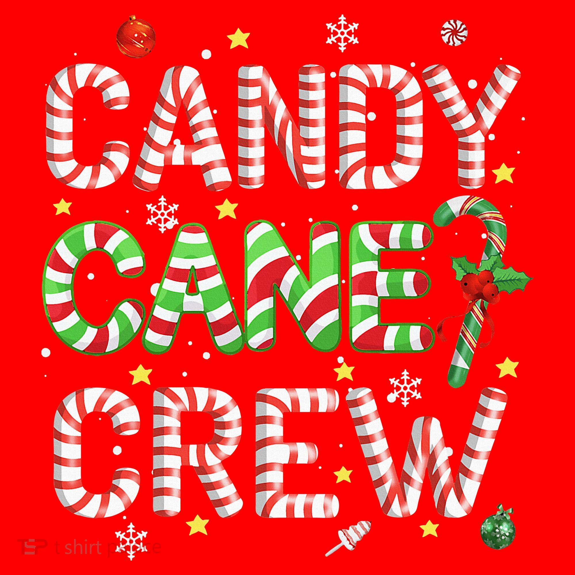 Candy Cane Crew Funny Christmas Candy Lover Xmas Pajamas  Santa Hat