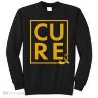 CURE Childhood Cancer Awareness Yellow Gold Ribbon Sweatshirt thumb 0