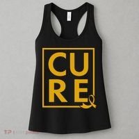 CURE Childhood Cancer Awareness Yellow Gold Ribbon Women's Tank Top thumb 3
